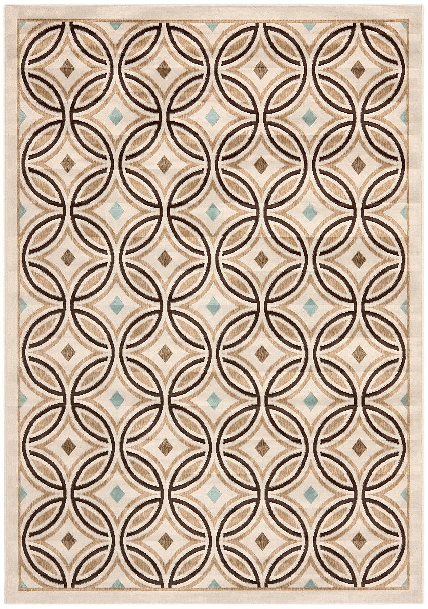 Safavieh Veranda Ver047-0212 Cream / Chocolate Geometric Area Rug