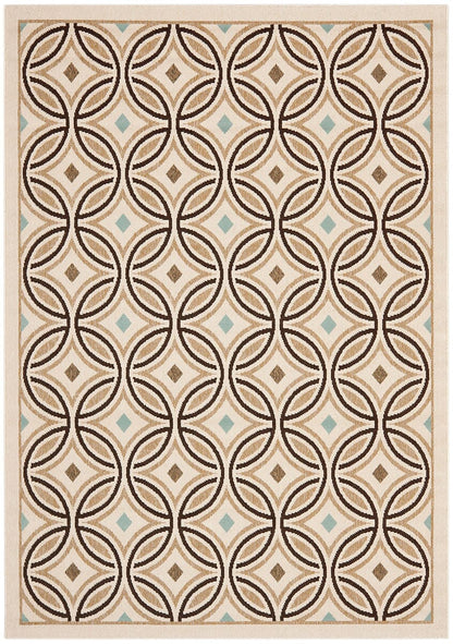 Safavieh Veranda Ver047-0212 Cream / Chocolate Geometric Area Rug