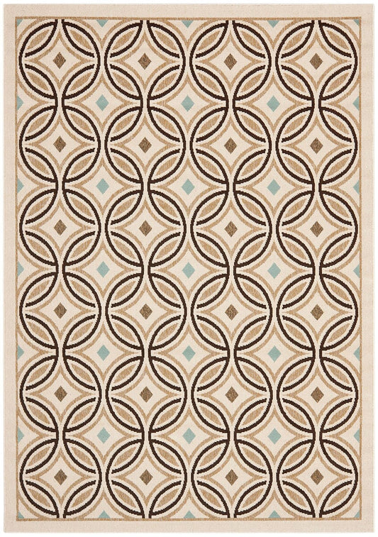 Safavieh Veranda Ver047-0212 Cream / Chocolate Geometric Area Rug