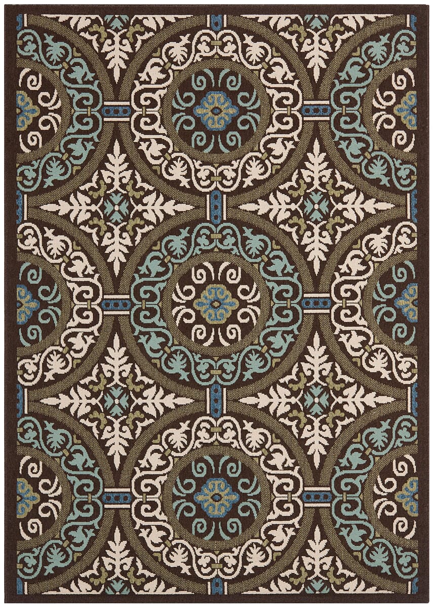 Safavieh Veranda Ver055-0621 Chocolate / Cream Geometric Area Rug