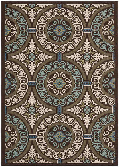 Safavieh Veranda Ver055-0621 Chocolate / Cream Geometric Area Rug