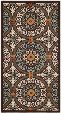 Safavieh Veranda Ver055-0723 Chocolate / Aqua Geometric Area Rug