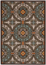 Safavieh Veranda Ver055-0723 Chocolate / Aqua Rugs.