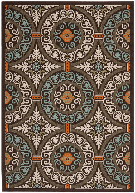 Safavieh Veranda Ver055-0723 Chocolate / Aqua Rugs.