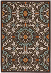 Safavieh Veranda Ver055-0723 Chocolate / Aqua Geometric Area Rug