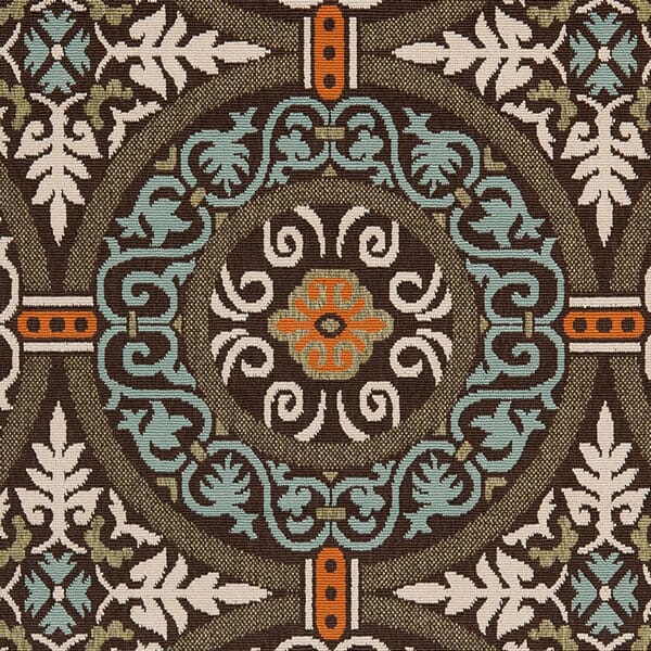 Safavieh Veranda Ver055-0723 Chocolate / Aqua Geometric Area Rug