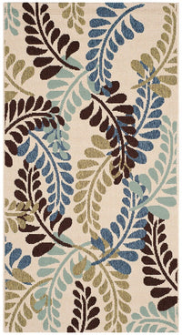 Safavieh Veranda Ver056-0613 Cream / Aqua Floral / Country Area Rug