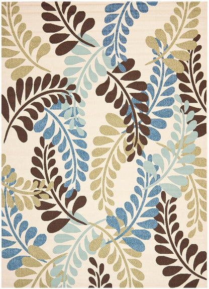 Safavieh Veranda Ver056-0613 Cream / Aqua Floral / Country Area Rug