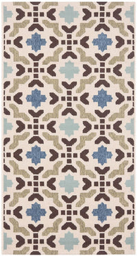 Safavieh Veranda Ver080-0612 Cream / Aqua Damask Area Rug