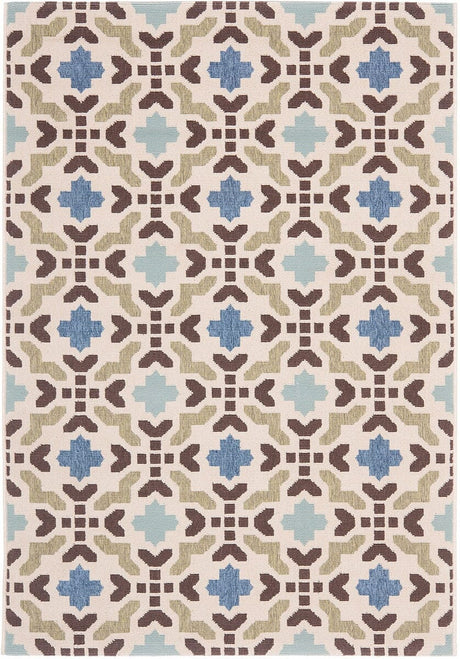 Safavieh Veranda Ver080-0612 Cream / Aqua Rugs.