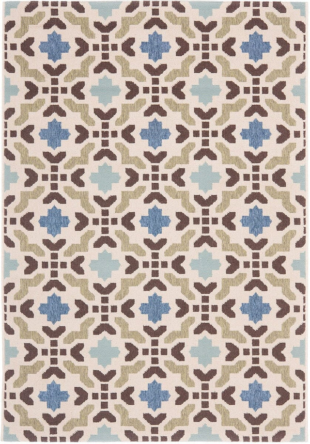 Safavieh Veranda Ver080-0612 Cream / Aqua Rugs.