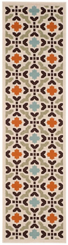 Safavieh Veranda Ver080-0712 Cream / Terracotta Damask Area Rug