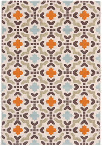 Safavieh Veranda Ver080-0712 Cream / Terracotta Damask Area Rug