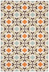 Safavieh Veranda Ver080-0712 Cream / Terracotta Damask Area Rug