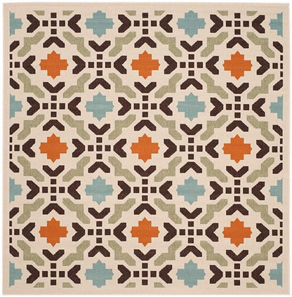 Safavieh Veranda Ver080-0712 Cream / Terracotta Damask Area Rug