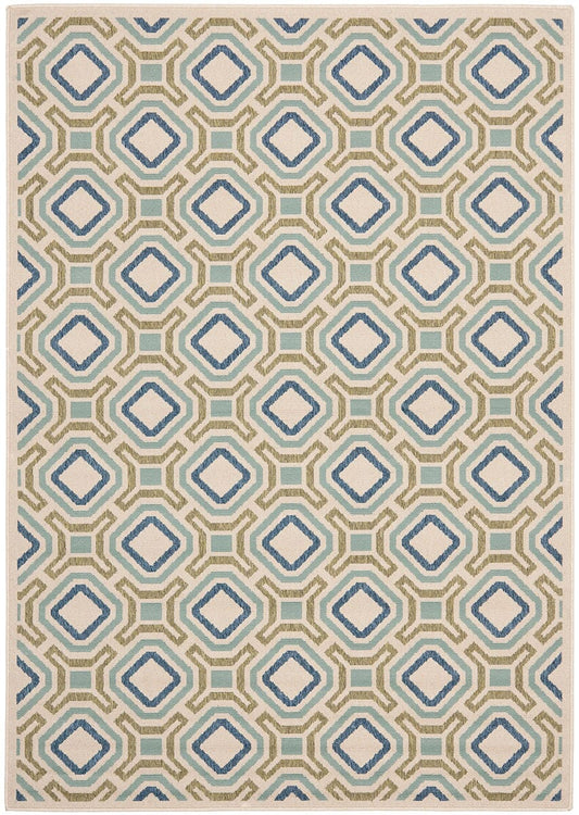 Safavieh Veranda Ver089-0614 Cream / Green Damask Area Rug