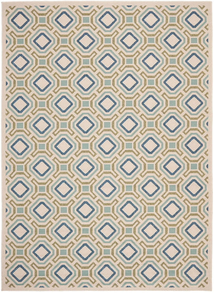 Safavieh Veranda Ver089-0614 Cream / Green Damask Area Rug