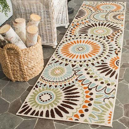 Safavieh Veranda Ver091-0712 Cream / Chocolate Geometric Area Rug