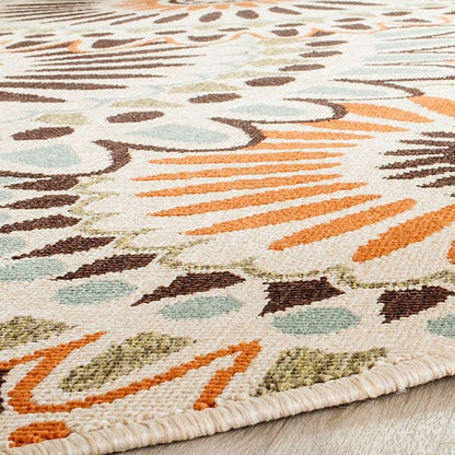 Safavieh Veranda Ver091-0712 Cream / Chocolate Geometric Area Rug