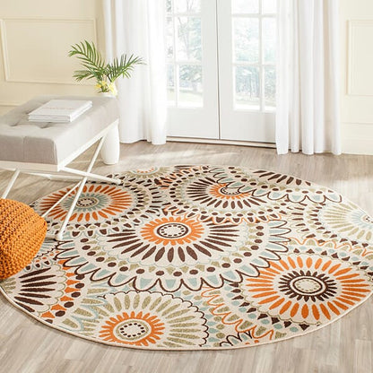 Safavieh Veranda Ver091-0712 Cream / Chocolate Geometric Area Rug