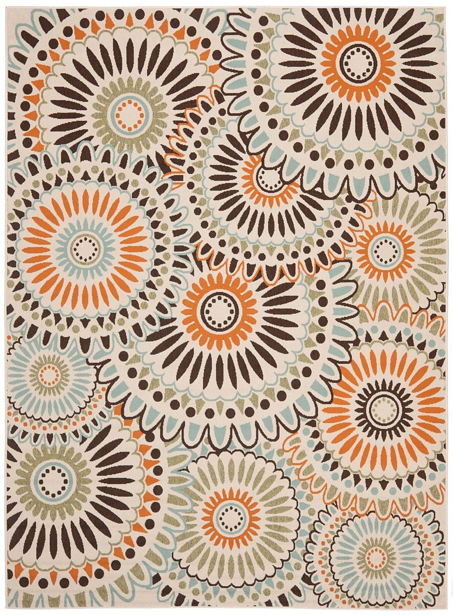 Safavieh Veranda Ver091-0712 Cream / Chocolate Rugs.
