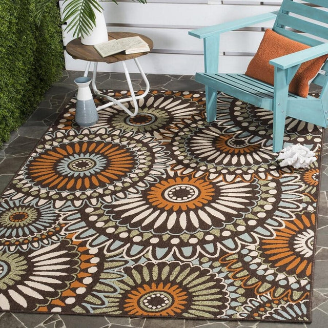 Safavieh Veranda Ver091-0725 Chocolate / Terracotta Rugs.