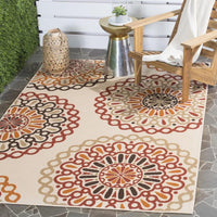 Safavieh Veranda Ver092-0313 Creme / Red Geometric Area Rug