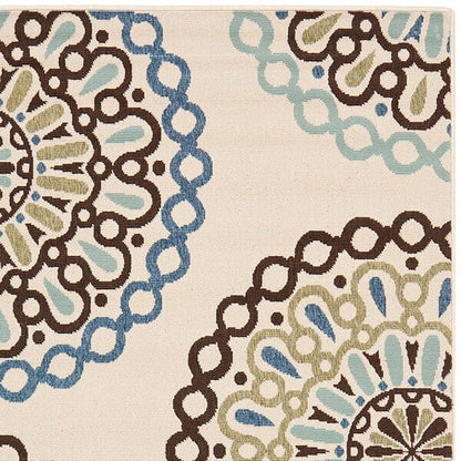 Safavieh Veranda Ver092-0615 Cream / Blue Geometric Area Rug