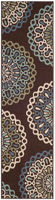 Safavieh Veranda Ver092-0625 Chocolate / Blue Geometric Area Rug