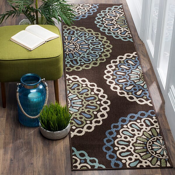 Safavieh Veranda Ver092-0625 Chocolate / Blue Rugs.