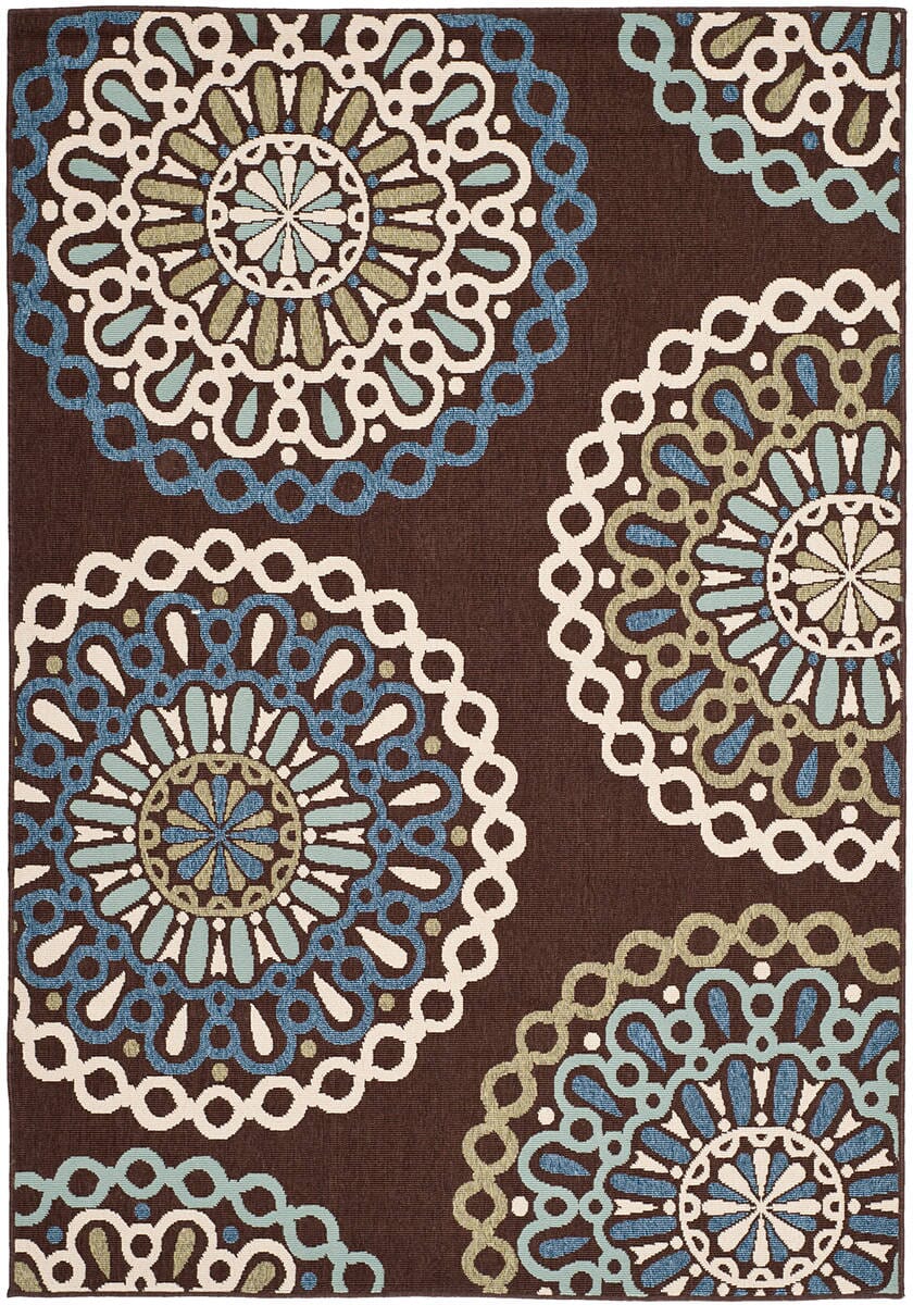Safavieh Veranda Ver092-0625 Chocolate / Blue Rugs.