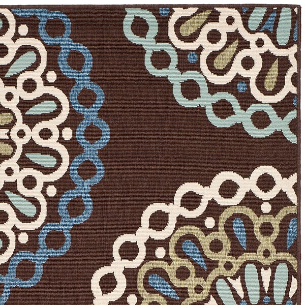 Safavieh Veranda Ver092-0625 Chocolate / Blue Geometric Area Rug