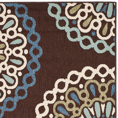 Safavieh Veranda Ver092-0625 Chocolate / Blue Rugs.