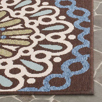 Safavieh Veranda Ver092-0625 Chocolate / Blue Geometric Area Rug