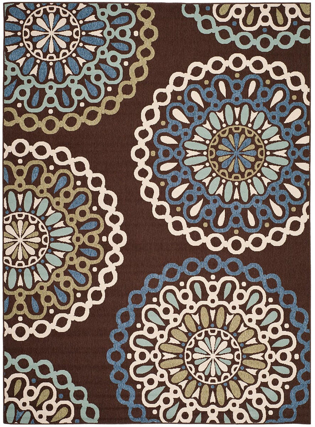 Safavieh Veranda Ver092-0625 Chocolate / Blue Rugs.