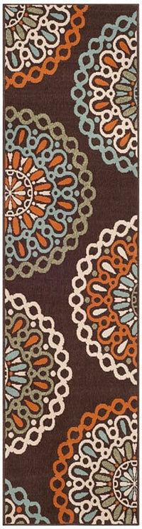 Safavieh Veranda Ver092-0725 Chocolate / Terracotta Geometric Area Rug