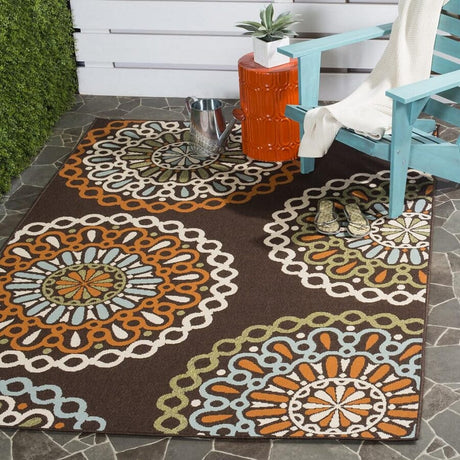 Safavieh Veranda Ver092-0725 Chocolate / Terracotta Rugs.