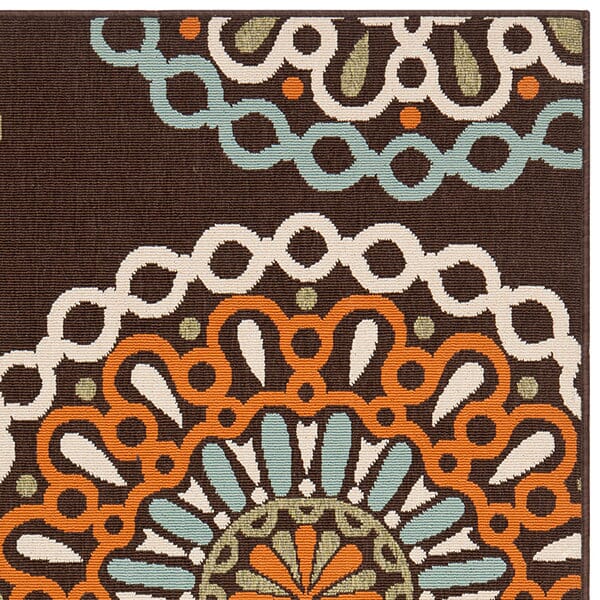 Safavieh Veranda Ver092-0725 Chocolate / Terracotta Geometric Area Rug