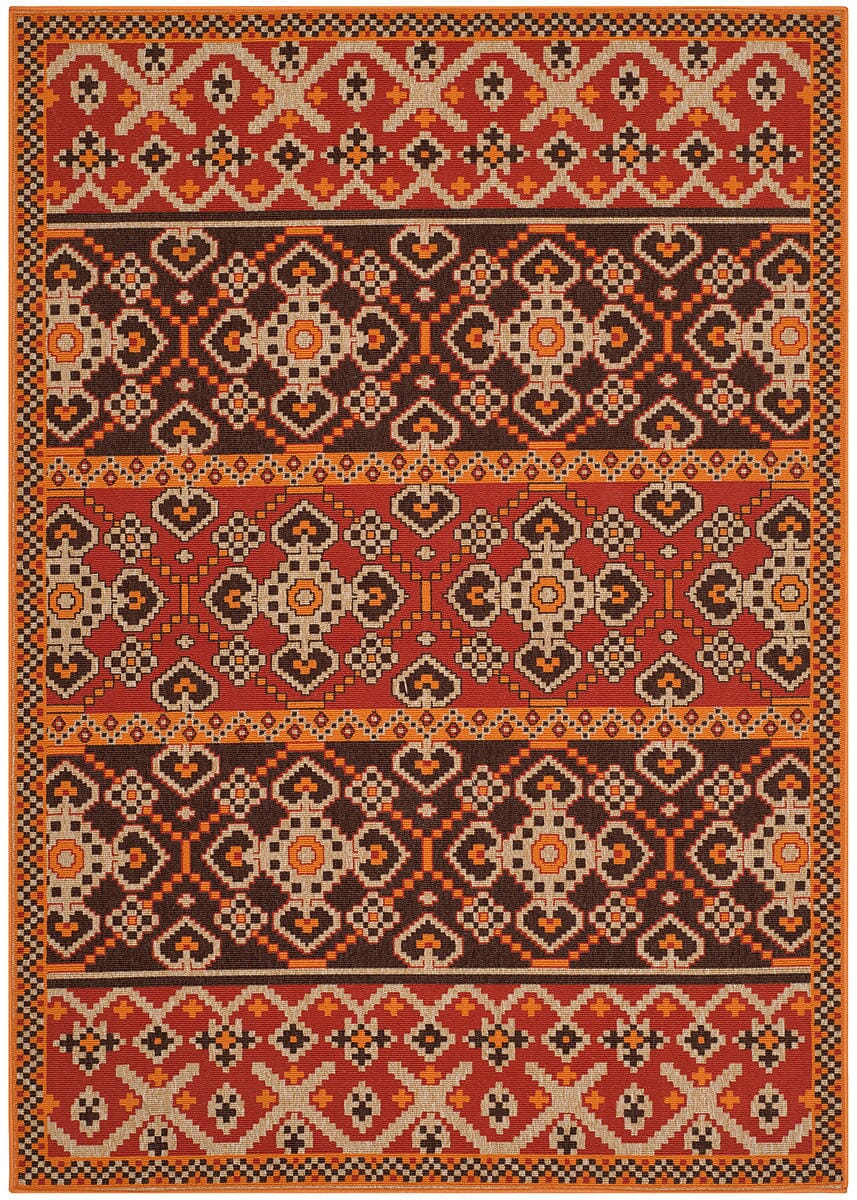 Safavieh Veranda Ver093-0332 Red / Chocolate Area Rug