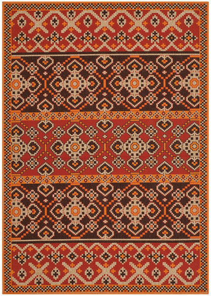 Safavieh Veranda Ver093-0332 Red / Chocolate Area Rug