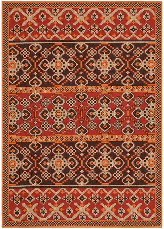 Safavieh Veranda Ver093-0332 Red / Chocolate Area Rug