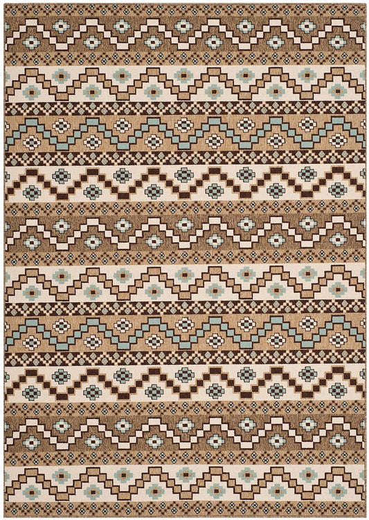 Safavieh Veranda Ver095-0215 Creme / Brown Southwestern Area Rug