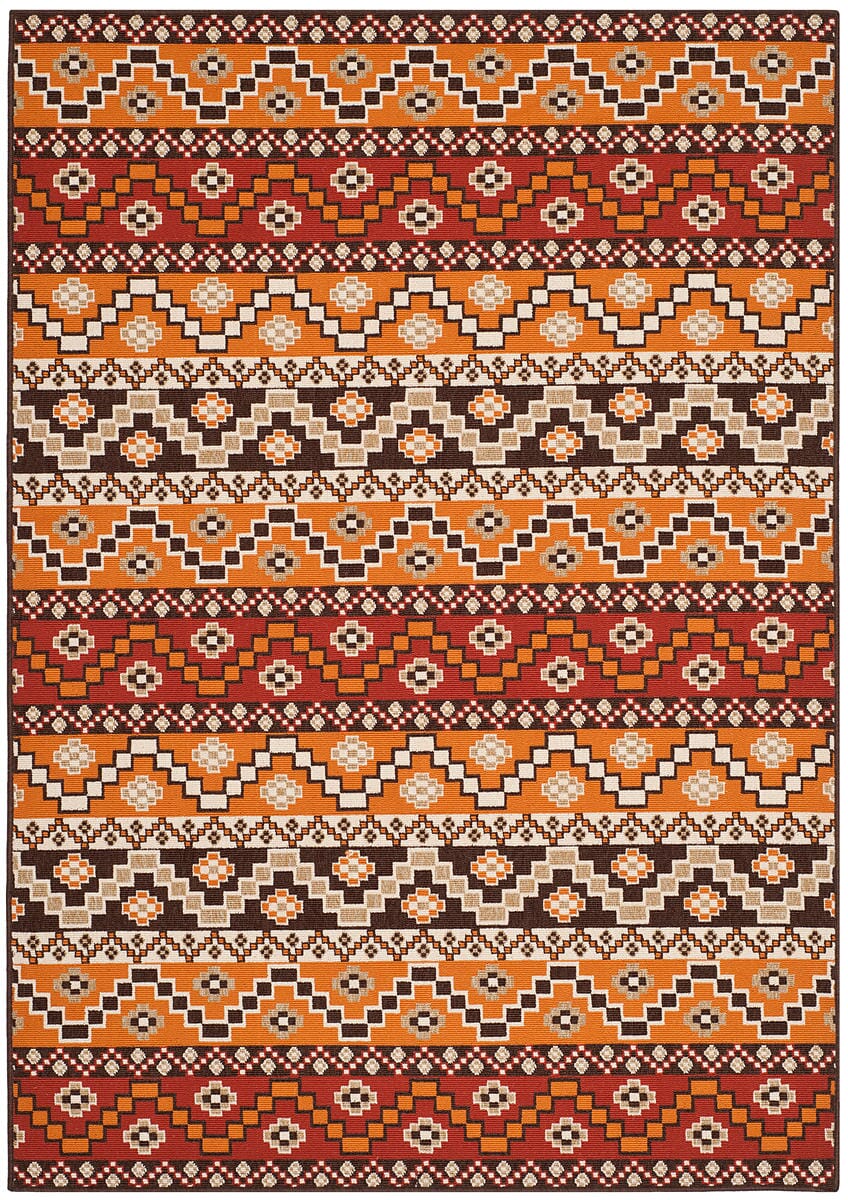 Safavieh Veranda Ver095-0332 Red / Chocolate Southwestern Area Rug