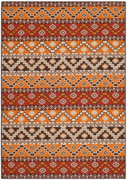 Safavieh Veranda Ver095-0332 Red / Chocolate Southwestern Area Rug