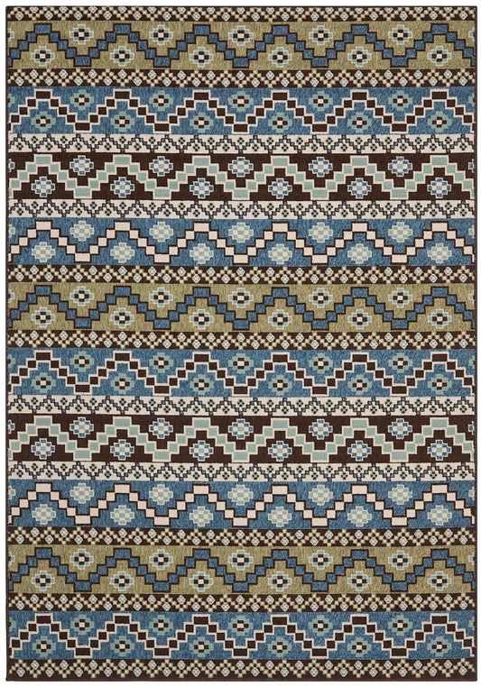 Safavieh Veranda Ver095-0651 Blue / Creme Southwestern Area Rug