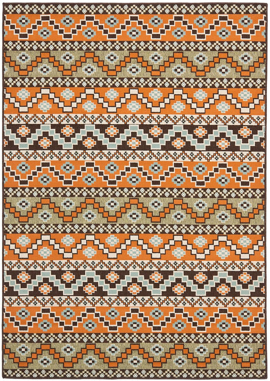 Safavieh Veranda Ver095-0752 Terracotta / Chocolate Southwestern Area Rug