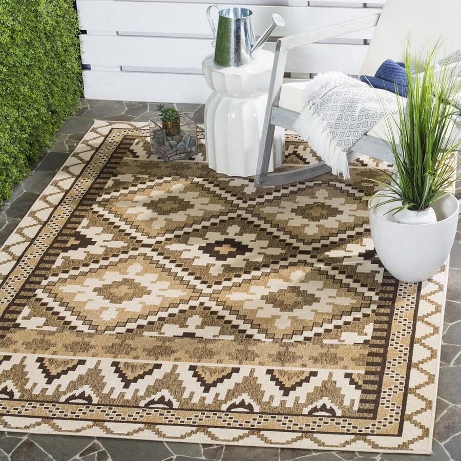Safavieh Veranda Ver096-0215 Creme / Brown Rugs.