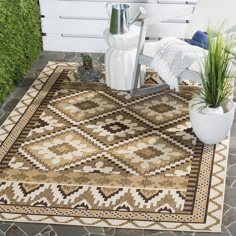 Safavieh Veranda Ver096-0215 Creme / Brown Rugs.