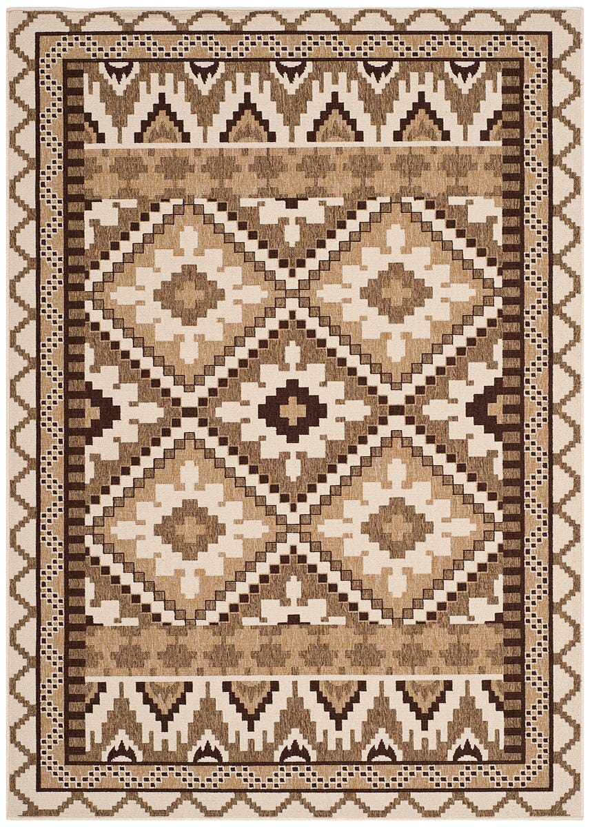 Safavieh Veranda Ver096-0215 Creme / Brown Southwestern Area Rug