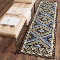 Safavieh Veranda Ver096-0642 Green / Chocolate Southwestern Area Rug